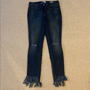 Fringe skinny jeans